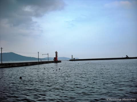 長部漁港から見た風景（1/2）(2010年7月31日)