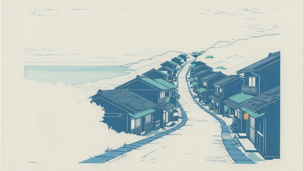 山田町の15年を、全部読みますの解説に添えた絵。記事の内容を表す作り絵で、実在の場所や人を撮影した写真ではありません